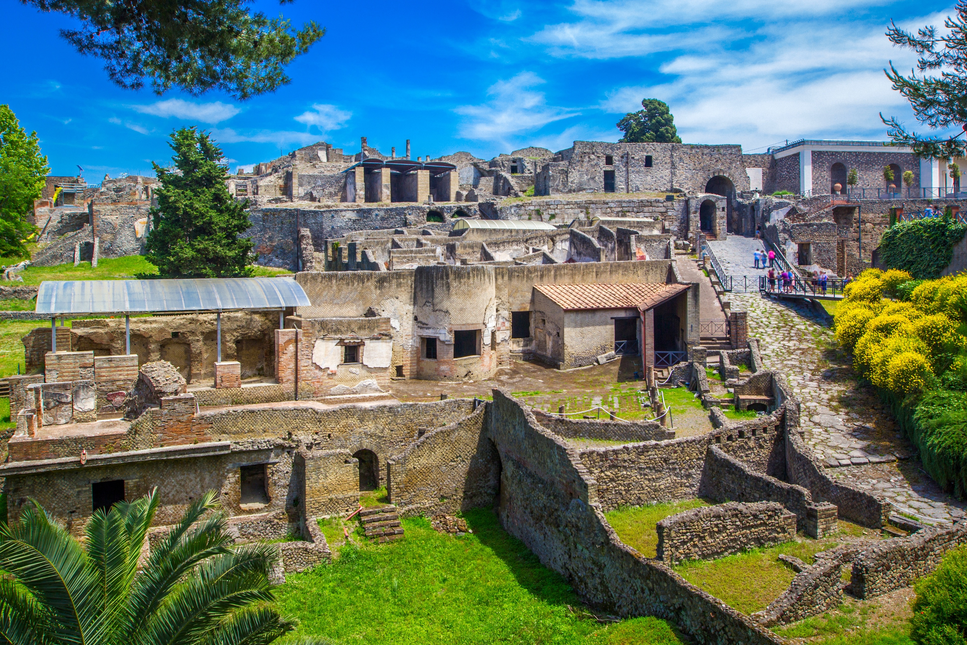 Foto de uma paisagem de Pompeia.