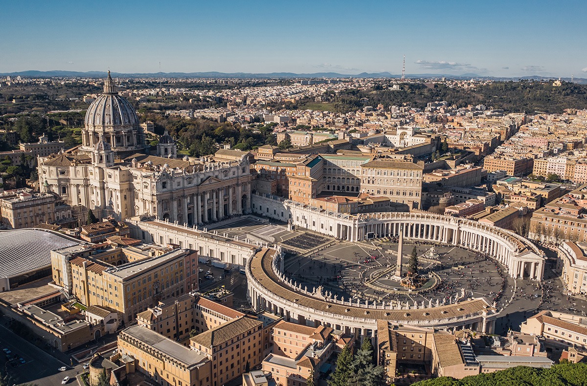 Foto de uma paisagem do Vaticano.